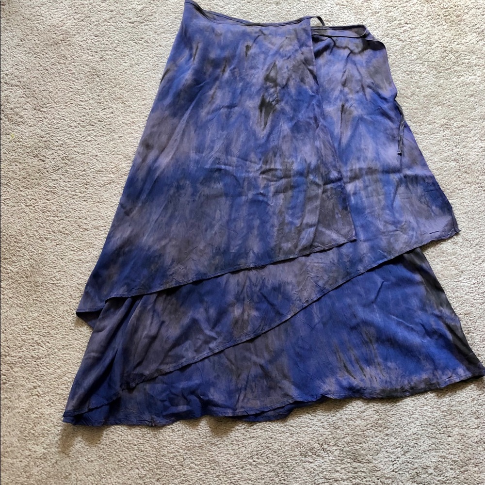 Wrap around skirt blue/grey tie dye...Sz S-M